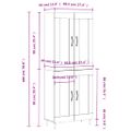 vidaXL Vysoká skrinka biela 69,5x34x180 cm spracované drevo
