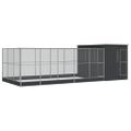 vidaXL Voliéra s nadstavcom strieborná 704x303x216 cm oceľ