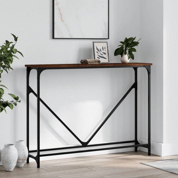 vidaXL Konzolový stolík hnedý dub 102x22,5x75 cm kompozitné drevo