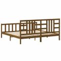 vidaXL Posteľný rám s čelom medovo-hnedý 200x200 cm masívne drevo