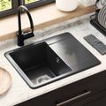 vidaXL Drez 80% Kvárc a 20% Živica 560 x 460 mm Čierna