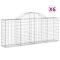 vidaXL Oblúkové gabionové koše 6 ks 200x30x80/100cm pozinkované železo