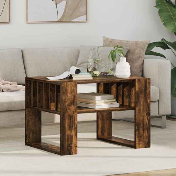 vidaXL Konferenčný stolík Dymová dub 66 x 49,5 x 45 cm