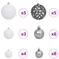 vidaXL Umelý Sklápací Vianočný Stromček LED Biela 68 x 68 x 120 cm
