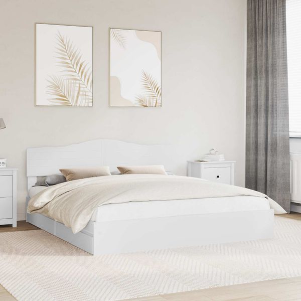 vidaXL Úložná posteľ so zásuvkou Biela 180 x 200 cm Kompozitné drevo