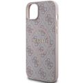 Obal Guess pre iPhone 15 6,1" GUHMP15SG4GFRP ružový HC MAGSAFE PU 4G RING CLASSIC LOGO