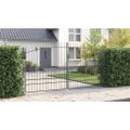 vidaXL Dvojitá brána so zámkom Woerden Sivá 400 x 249,5 cm Oceľ