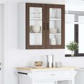 vidaXL Nástenný sklenený kabinet PORTO Hnedý dub 80 x 31 x 80 cm