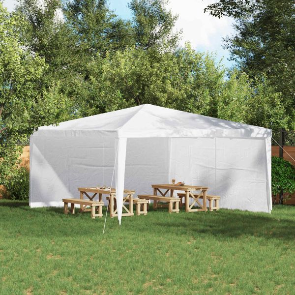 vidaXL Bočná stena párty stanu 2 pcs Biela 400 x 195 cm PE a oceľ
