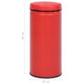 vidaXL Automatický odpadkový kôš, senzor 80 l, uhlíková oceľ, červený