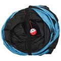vidaXL Mačací tunel 3-cestný čierno-modrý 25 cm polyester