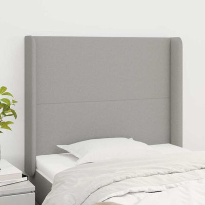 vidaXL Čelo postele so záhybmi bledosivé 103x16x118/128 cm látka