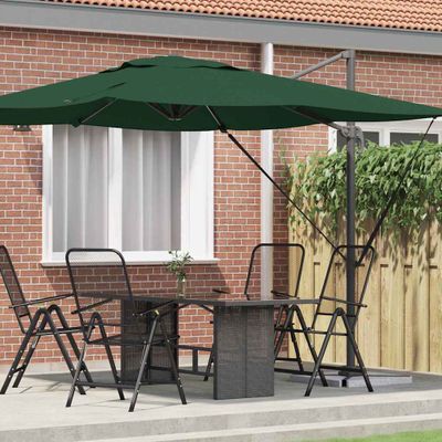 vidaXL Roma Parasol Zelená 286 x 284 x 265 cm Hliník a polyester