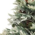 vidaXL Osvetlený vianočný stromček so šiškami, zelený 150 cm, PVC a PE