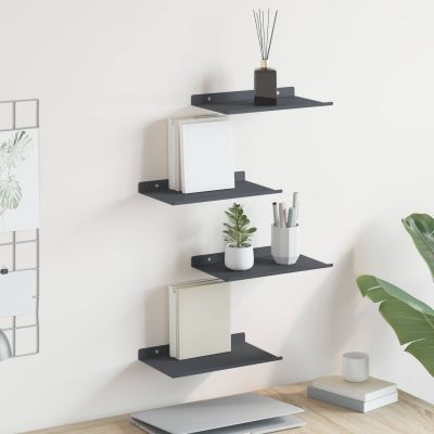 vidaXL Závesná polica 4 ks Antracit 30 x 18 x 2,5 cm Oceľ