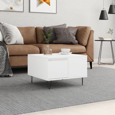 vidaXL Konferenčný stolík biely 55x55x36,5 cm spracované drevo