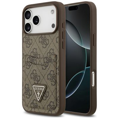 Guess 4G Double Card Triangle puzdro pre iPhone 17 Pro Max hnedá