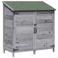 vidaXL Záhradný prístrešok so strechou Sivá 106,5 x 56 x 113,5 cm