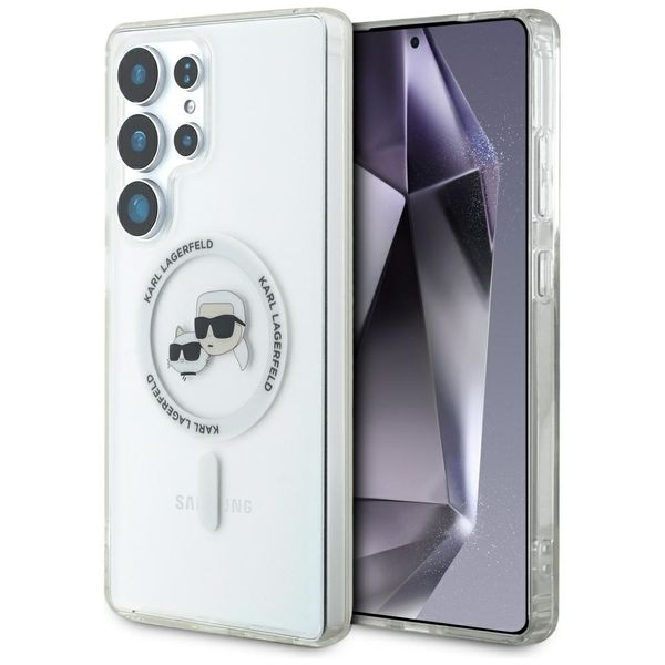 Karl Lagerfeld HC Magnetic IML Metal KC Heads puzdro pre Samsung Galaxy S25 Ultra biela