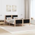 vidaXL Rám postele Čierna 140 x 190 cm Masívne borovicové drevo