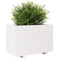 vidaXL Záhradný kvetináč biely 70x40x49,5 cm borovicový masív