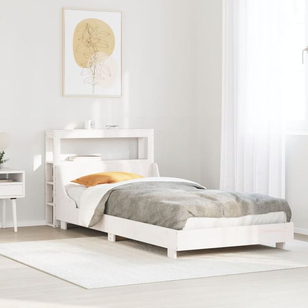 vidaXL Posteľ bez matraca biela 90x190 cm masívna borovica