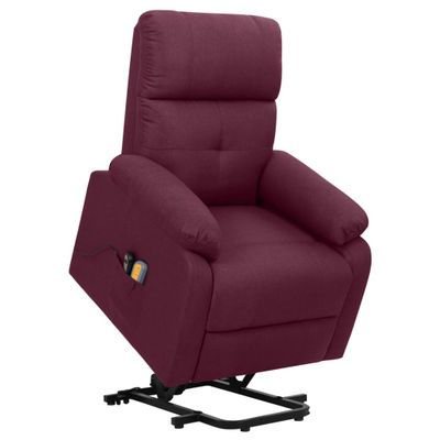 vidaXL Zdvíhacie masážne kreslo fialové látka