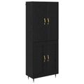 vidaXL Highboard Čierny dub 69,5 x 34 x 180 cm Kompozitné drevo