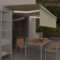 vidaXL Automatická markíza tienidlo&LED&senzor vetra 5x3 m krémová