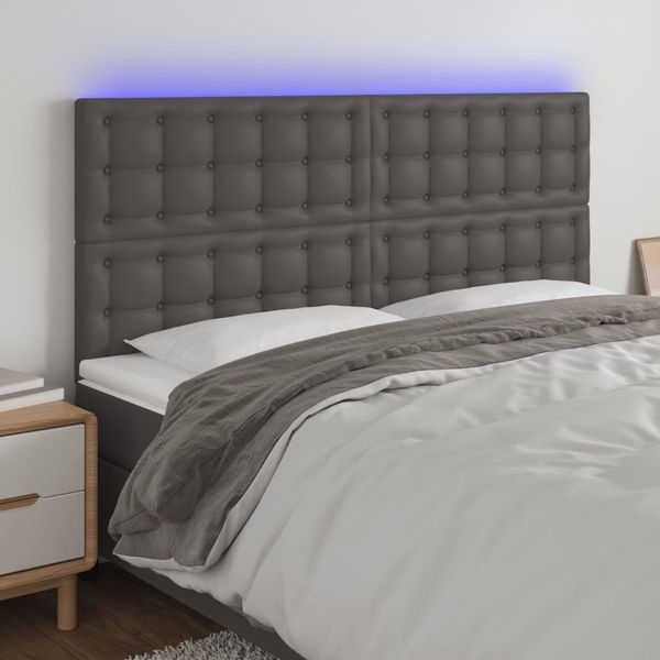 VidaXL Čelo postele sivé 160x5x118/128 cm umelá koža