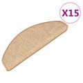 vidaXL Schodové rohože 15 ks 65x21x4 cm svetlohnedé polkruhové veľké