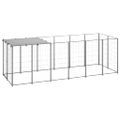 vidaXL Koterec pre psa strieborný 330x110x110 cm oceľ
