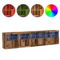 vidaXL LED komoda Staré drevo 283 x 37 x 67 cm Kompozitné drevo