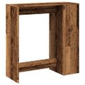 vidaXL Barový stôl s policami staré drevo 101x40x103,5cm kompoz. drevo