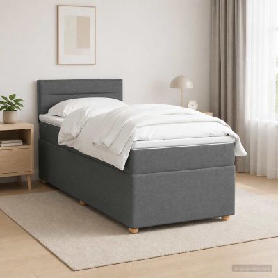 vidaXL Posteľ boxspring s matracom Tmavosivá 90 x 190 cm Látka