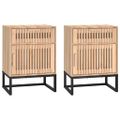 vidaXL Nočné stolíky 2ks čierne 40x30x55,5cm kompozitné drevo a železo