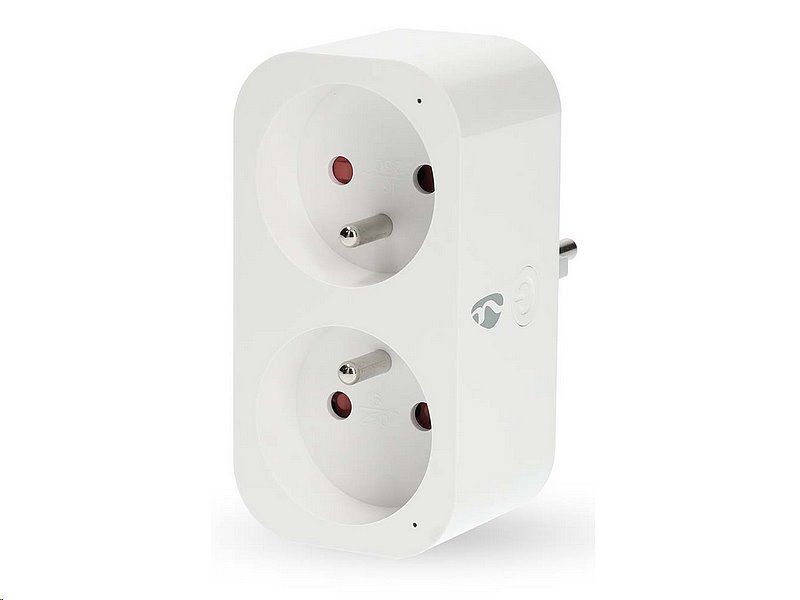 Chytrá DUO zásuvka NEDIS WIFIP141EWT /Wi-Fi/merič spotreby/16A/3680W/biela