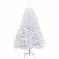 vidaXL Umelý Sklápací Vianočný Stromček Biela 120 cm PVC a oceľ