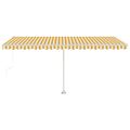 vidaXL Automatická markíza, LED a senzor vetra 500x300 cm, žltá/biela