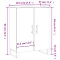 vidaXL Komoda biela 69,5x34x90 cm kompozitné drevo