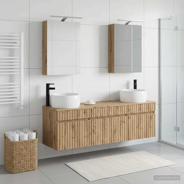 vidaXL Set kabinetov do kúpeľne 5 pcs Dub artisan 50 x 14,5 x 70 cm