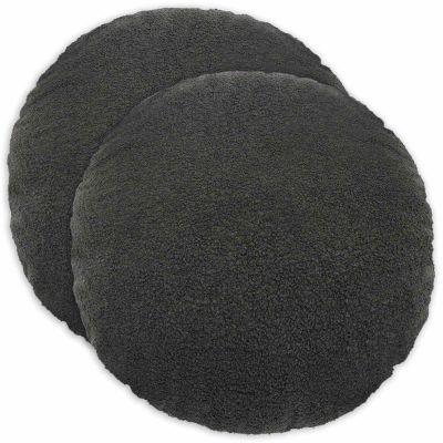 vidaXL Poťah na podložku 2 pcs HEERLEN Tmavosivá Ø 50 cm Bouclé