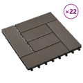 vidaXL Dlažba na terasu 22 ks Tmavohnedá 30 x 30 cm WPC