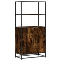 vidaXL Vysoká skrinka dymový dub 68x35x139 cm kompozitné drevo+kov