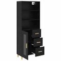 vidaXL Highboard Čierny dub 69,5 x 32,5 x 180 cm Kompozitné drevo