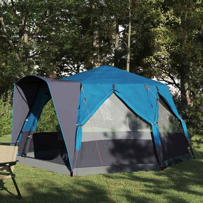 vidaXL Stany pre 5 osôb so strechou Modrá a šedá 333 x 317 x 194 cm