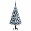 vidaXL Umelý vianočný stromček Biela 150 cm PVC a Oceľ a Plast
