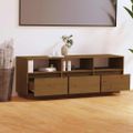 vidaXL TV skrinka medovo-hnedá 140x37x50 cm masívna borovica