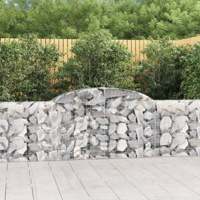 vidaXL Oblúkový gabionový kôš 300x30x80/100 cm pozinkované železo