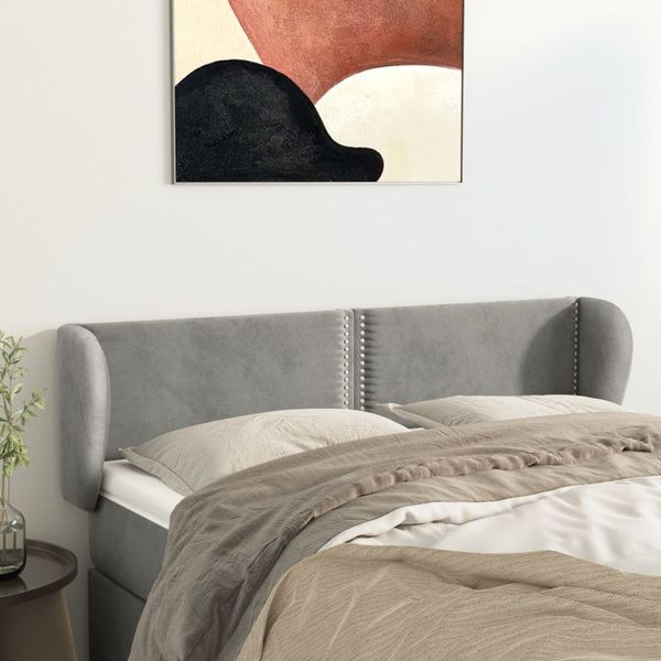 vidaXL Čelo postele so záhybmi bledosivé 147x23x78/88 cm zamat